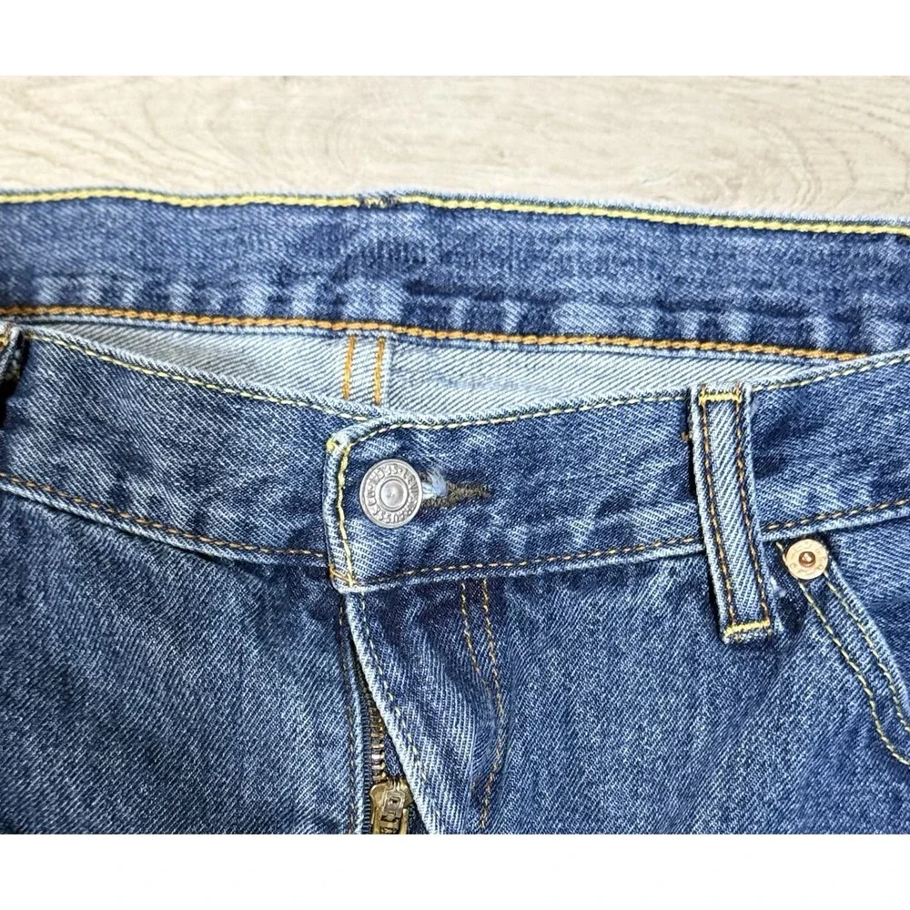 Levis 505 Regular Jeans Mens 42x30 Blue Medium Wash Straight Denim Casual Pants